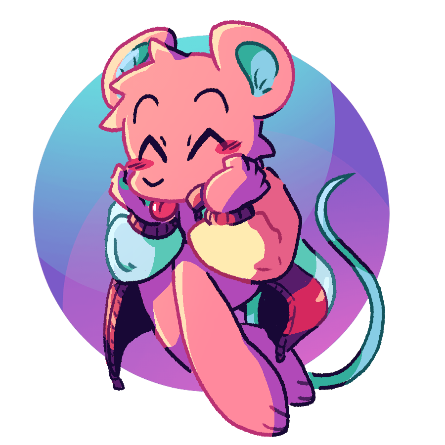 Image of Mouse's pink mouse fursona.